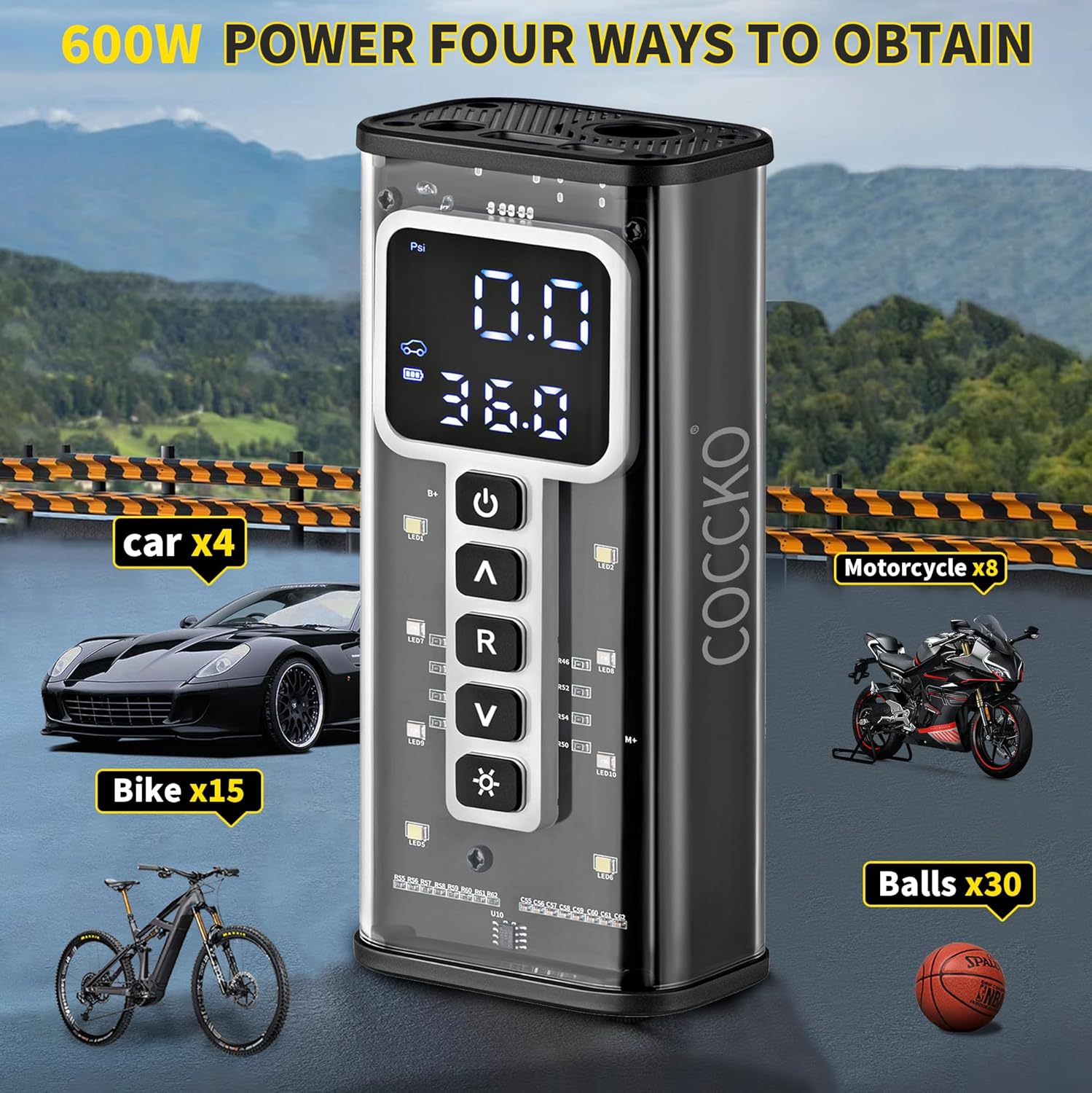 Thumbnail 3 de COCCKO 150 PSI Compresor de aire portátil 6000 mAh