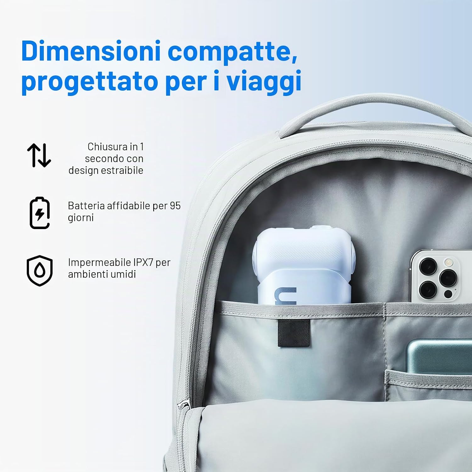 Detalle 2 de usmile C10 Irrigatore orale portatile con batteria fino a 95 giorni e 4 modalità di pulizia