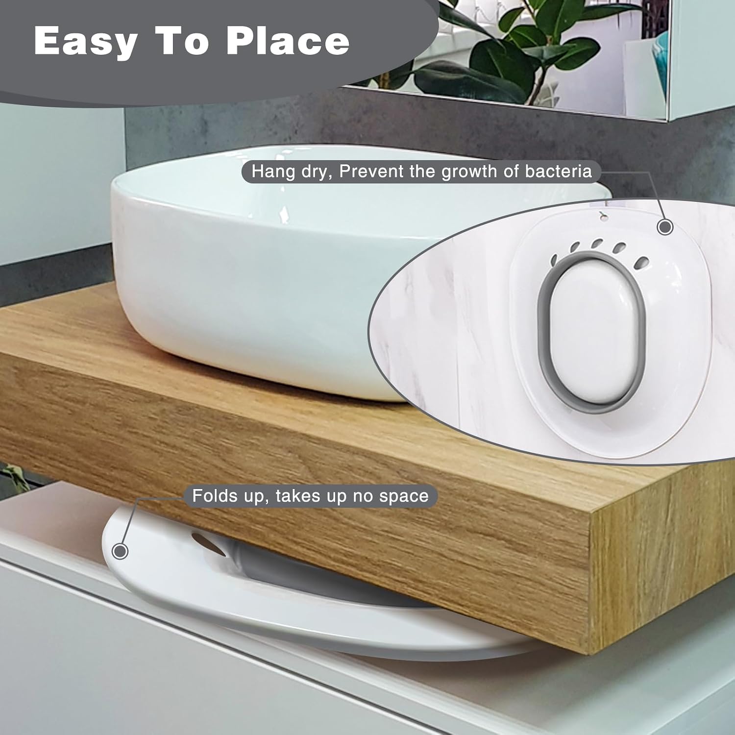 Detalle 2 de DEANIC Foldable Sitz Bath for Hemorrhoids 300 lb capacity