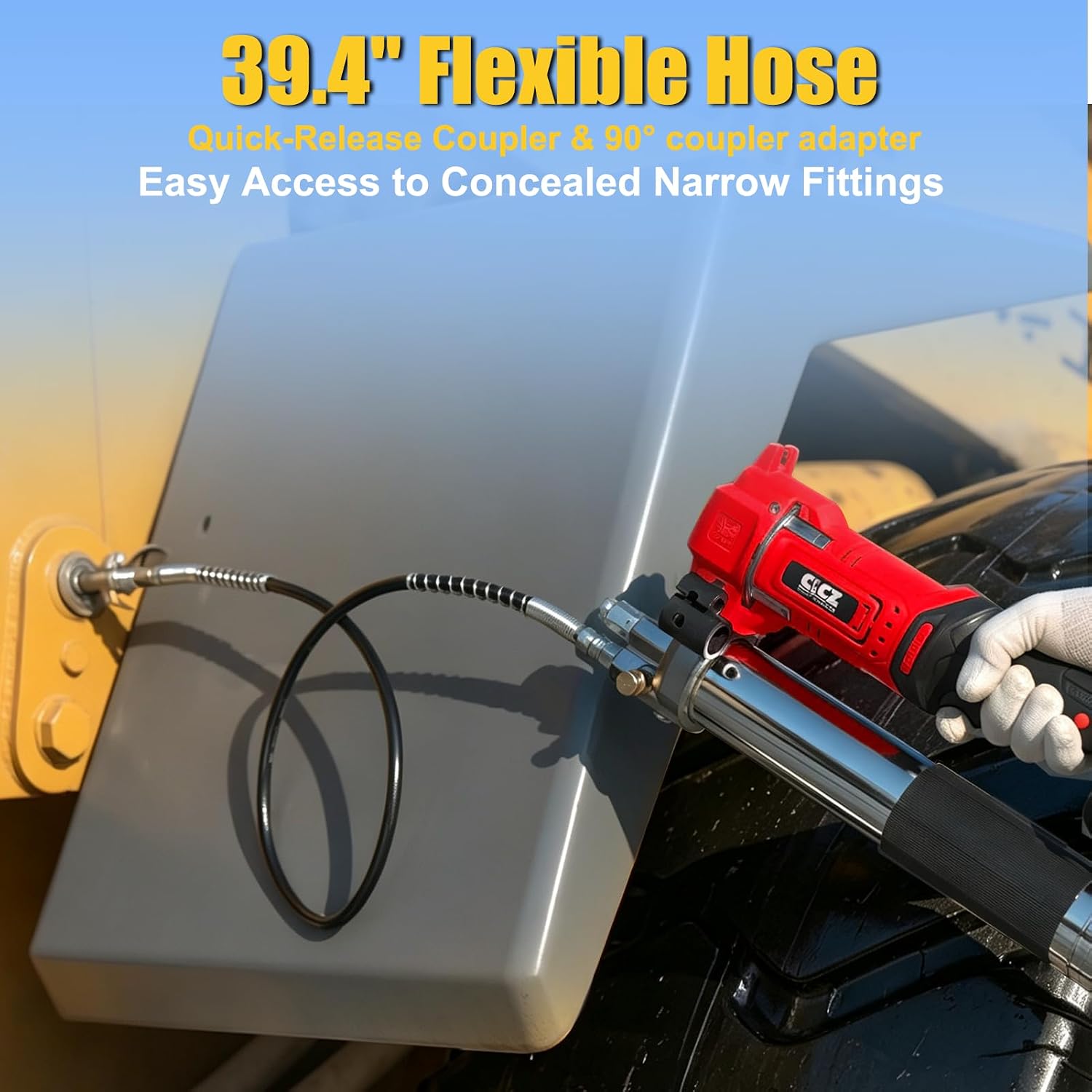 Detalle 2 de CICZ SL-LD-004 Cordless Grease Gun, 12,000 PSI, Variable Speed, 39-Inch Hose