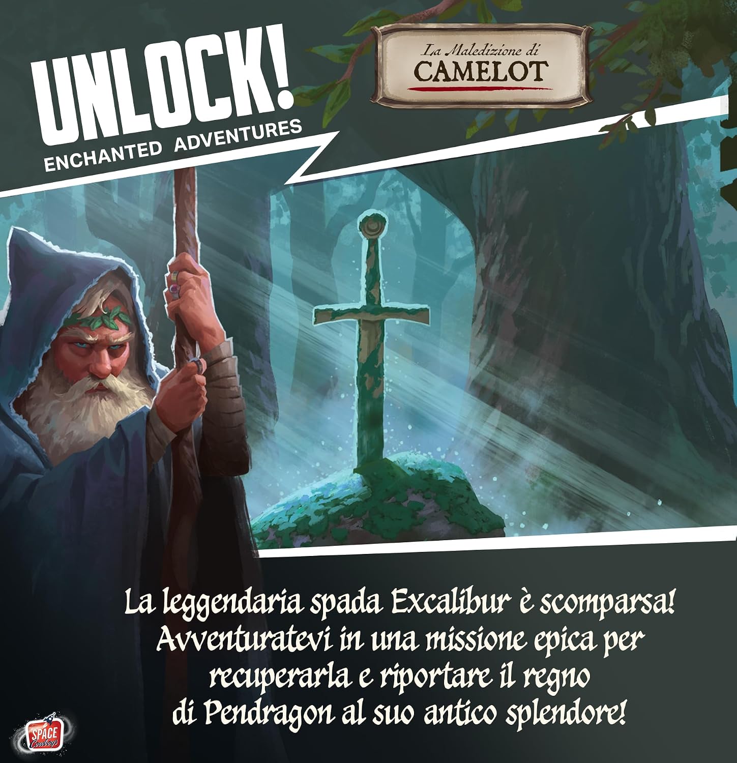 Detalle de Asmodee Unlock! 14 Enchanted Adventures Escape Room Card Game, Italian Edition