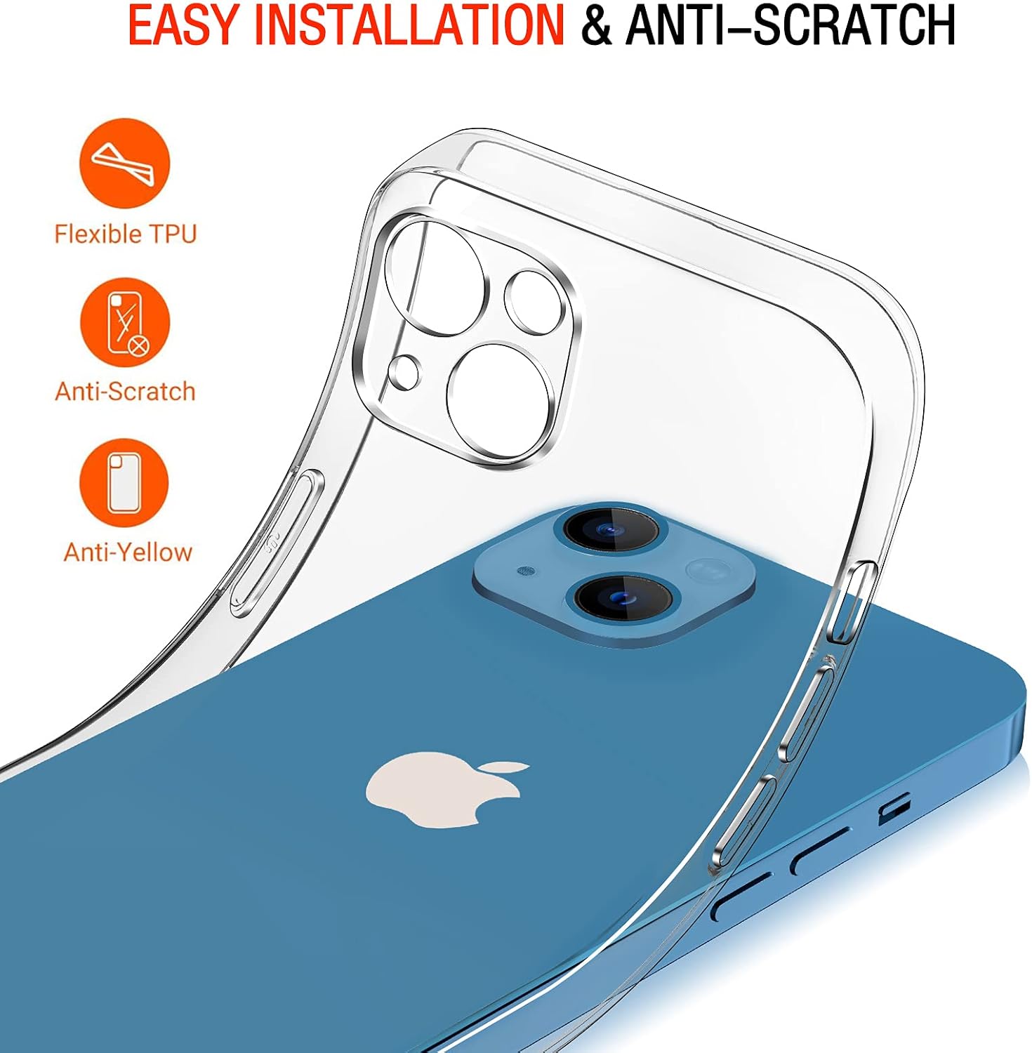 Thumbnail 2 de ivoler Transparent Soft TPU Case for iPhone 13 (6.1-inch) + 3-Pack Glass Screen Protectors