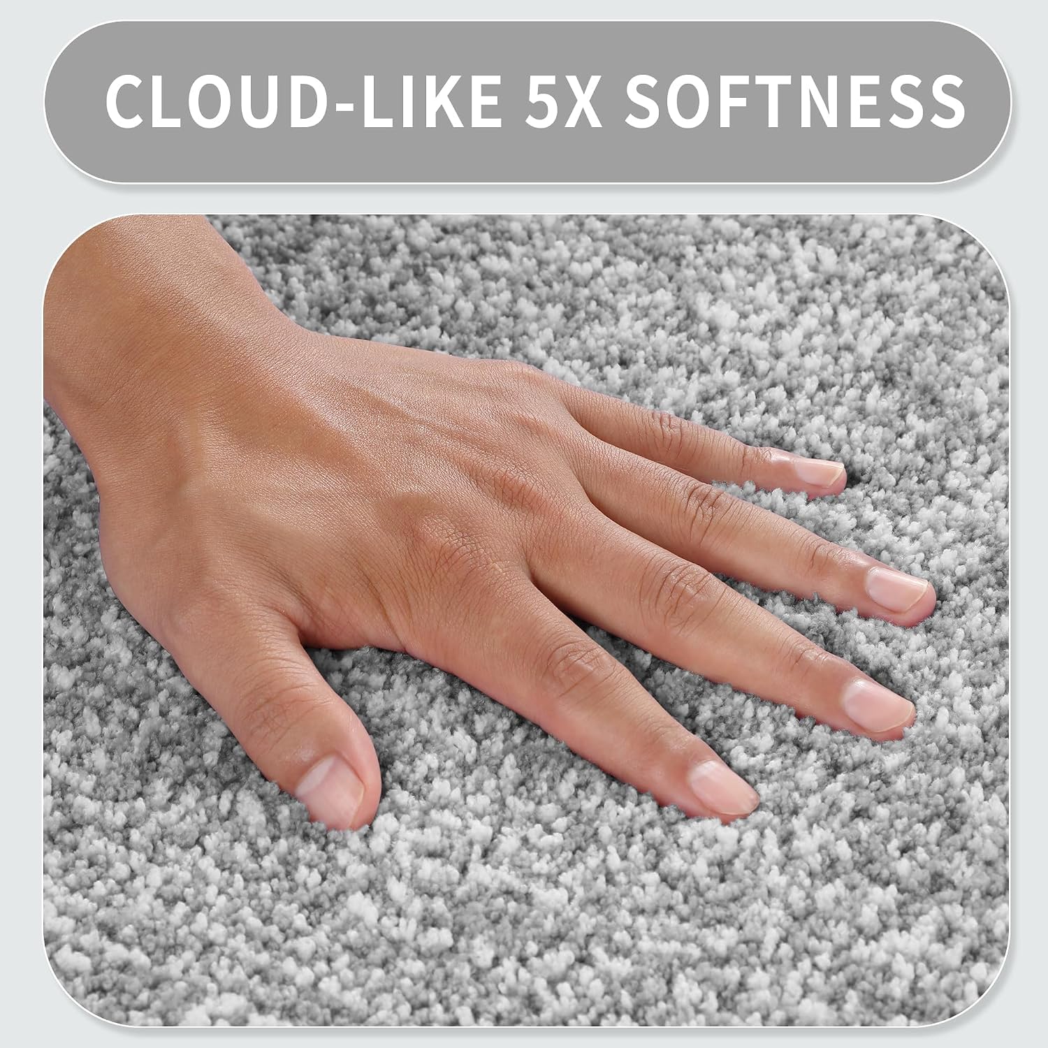 Detalle 2 de Yimobra Non Slip Bathroom Rug 24x17 Grey White 🧼📏