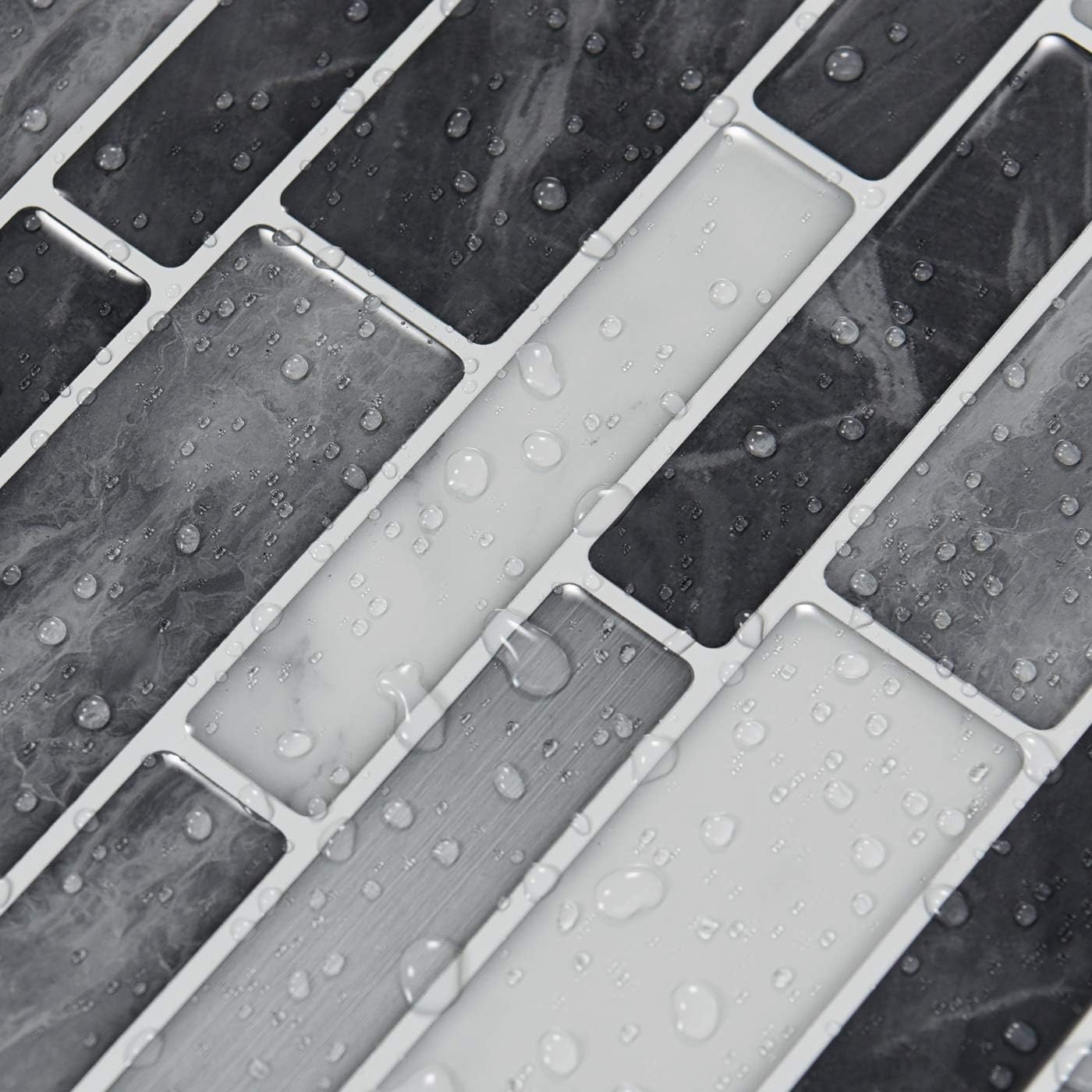 Detalle 1 de Art3d A17009P10 zelfklevende vinyltegels 30 x 30 cm, grijze marmerlook