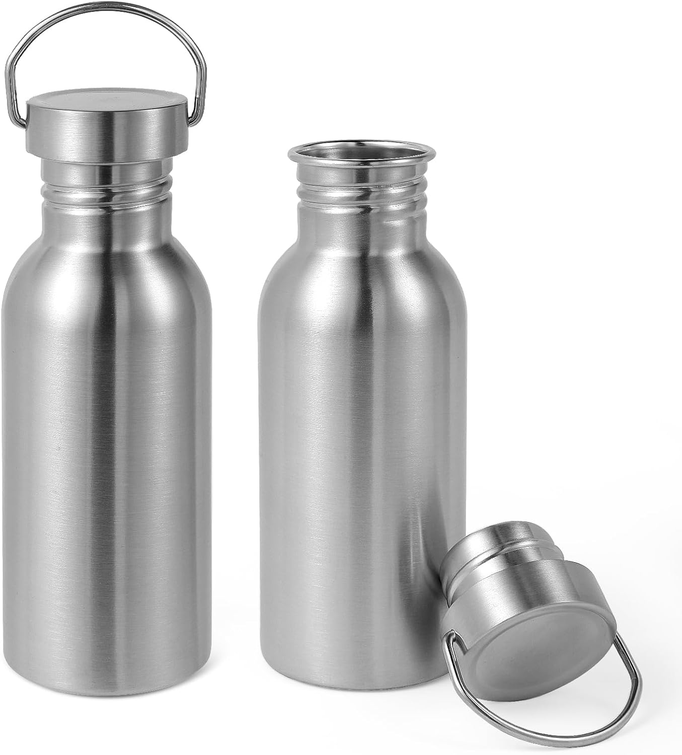 Detalle de Volhoply Volhoply-DCB vattenflaska 600 ml, 2-pack i rostfritt 18/8-stål