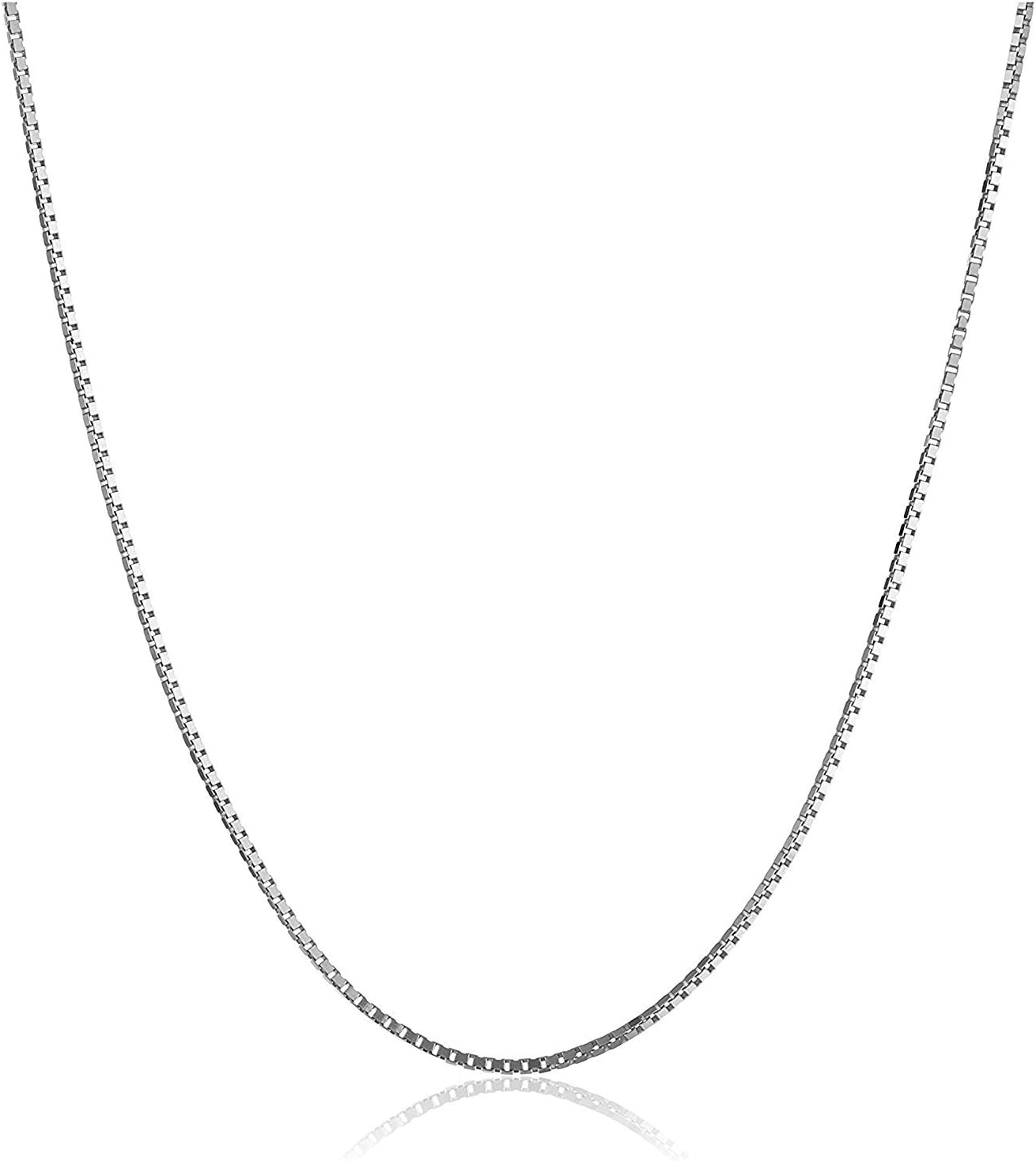 Detalle de Catena veneziana in oro bianco 14K (585) 40–60 cm, unisex, 0,75 mm — cofanetto portagioie Prins Jewels