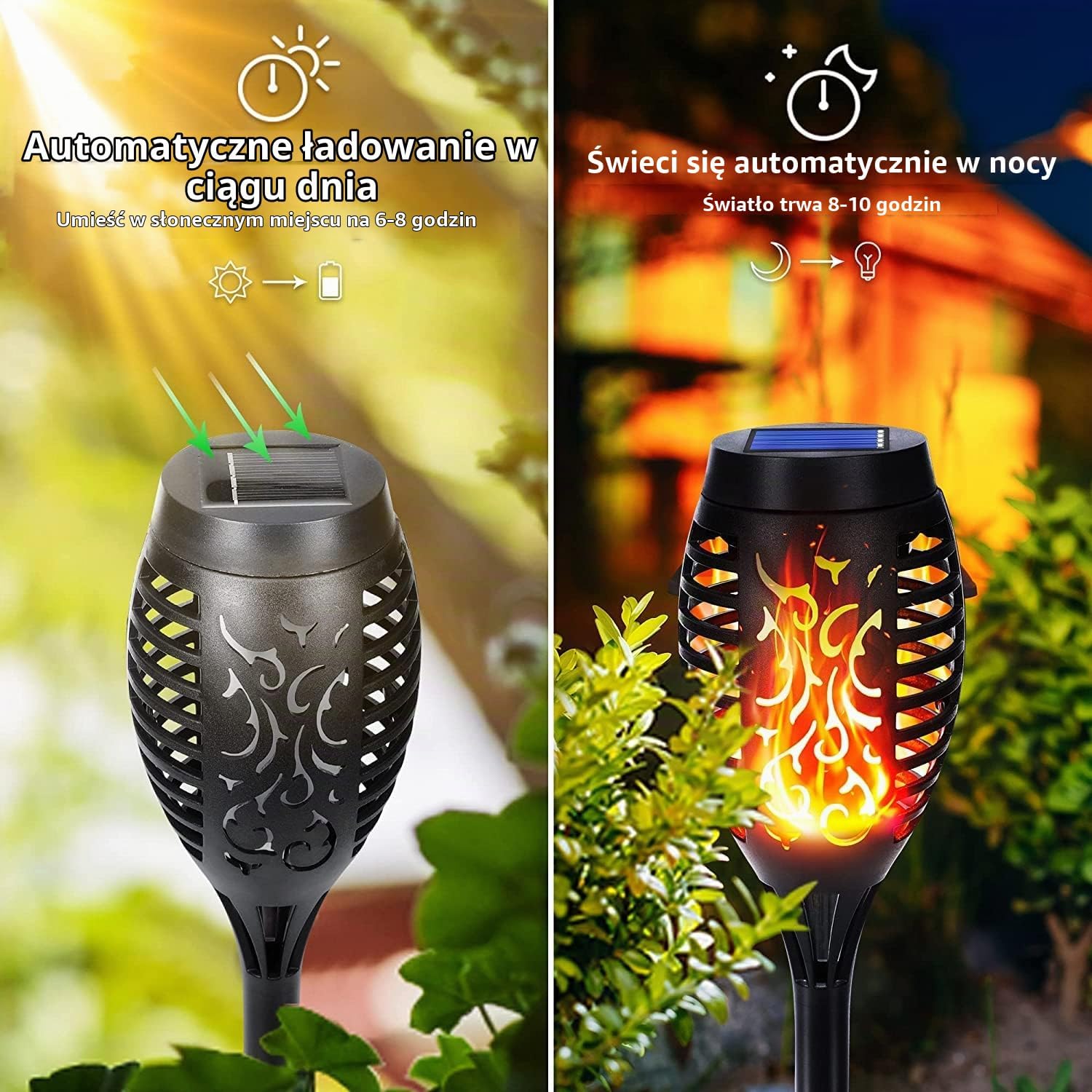 Detalle 2 de NEXVIN 3f2d0c2c-cf73-459d-ac21-e429893ca55e – solarne lampy ogrodowe LED z efektem płomienia, zestaw 8 sztuk