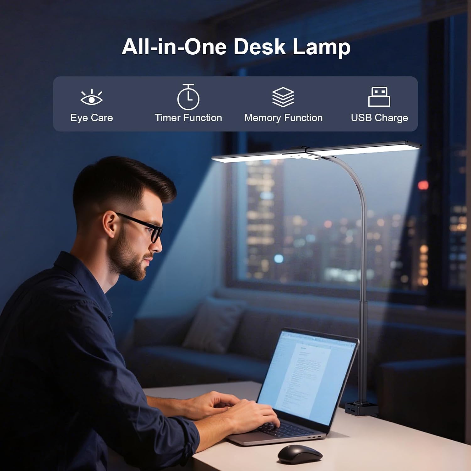 Thumbnail 4 de YICAIZI Lampe Bureau LED 24W pince 1500LM