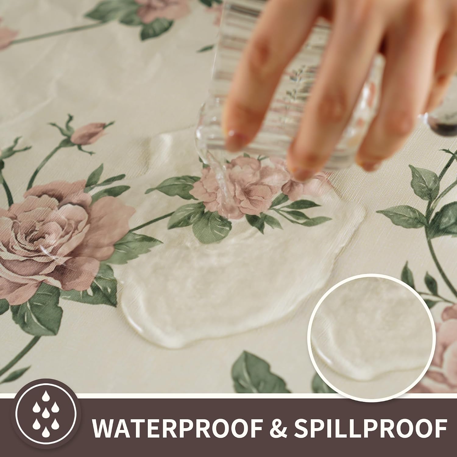 Detalle 2 de HOMOHEINI Vinyl Tablecloth, 52 x 70 Inches