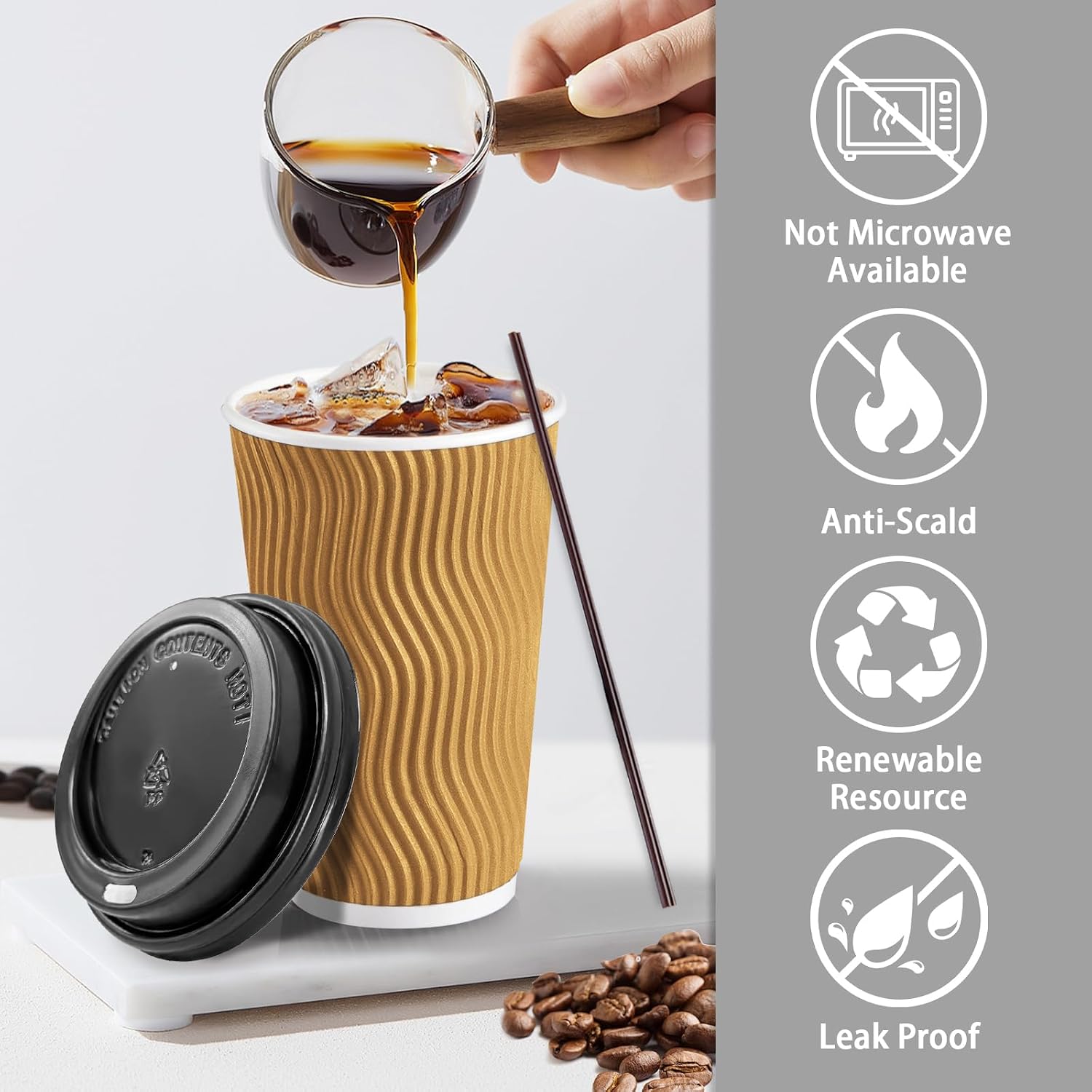 Detalle de Lamosi Disposable Paper Cups, 16 oz