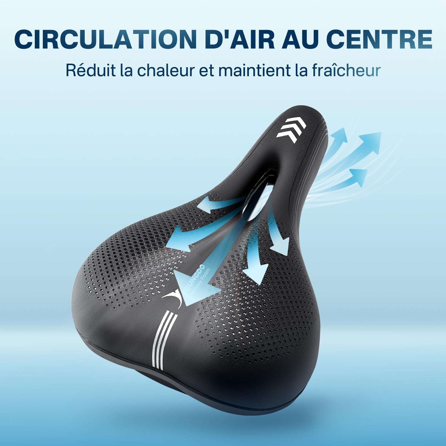 Detalle de Selle de Vélo Ultra Confort YOUNGDO – Étanche, Ergonomique et Respirante