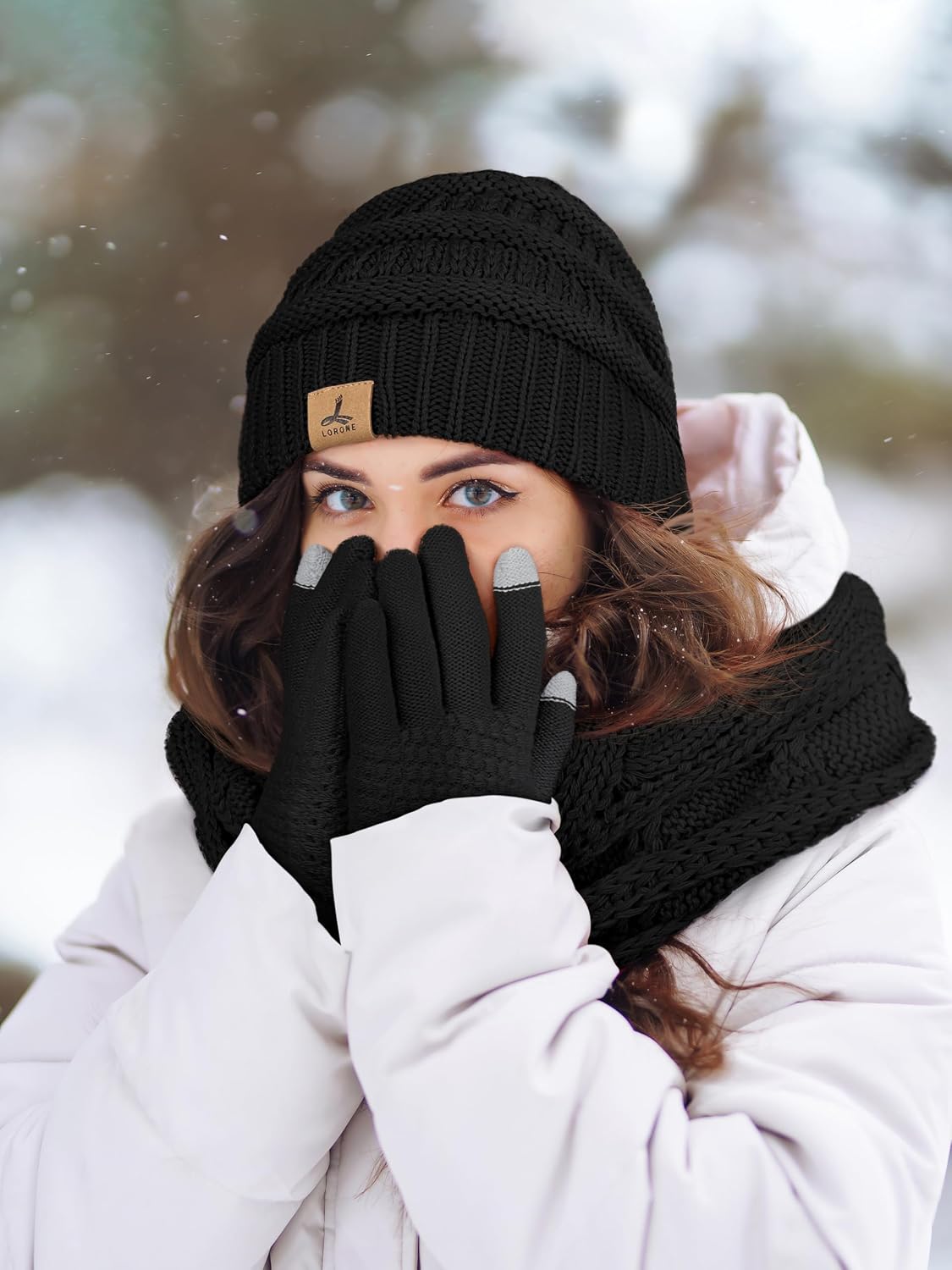Thumbnail 5 de Winter Beanie Hat Scarf Gloves Set, Touchscreen Pack 🧣