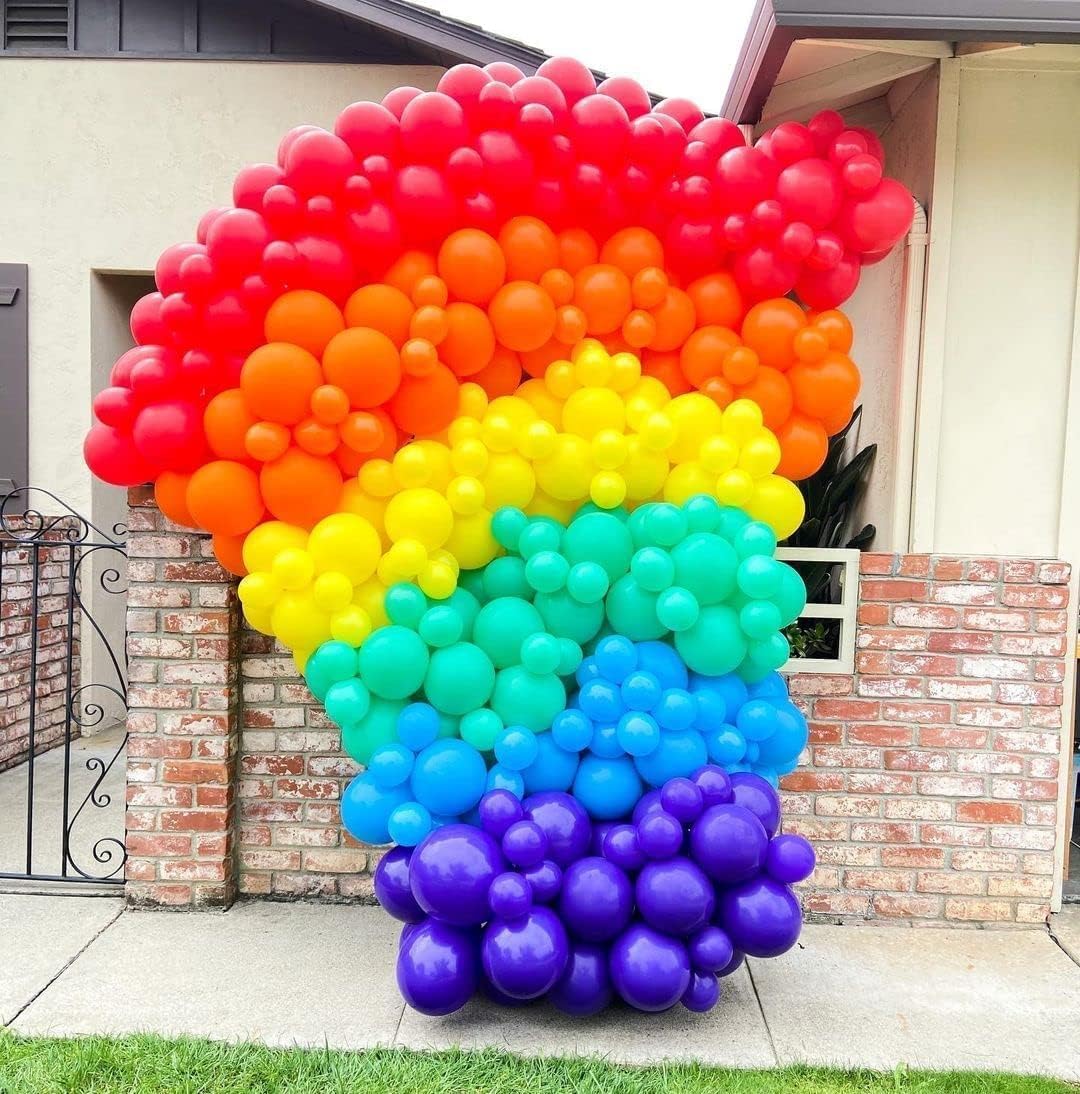 Detalle de Rainbow Balloons 140pcs Assorted Sizes Colour Latex Balloons – Multicolour Party Kit