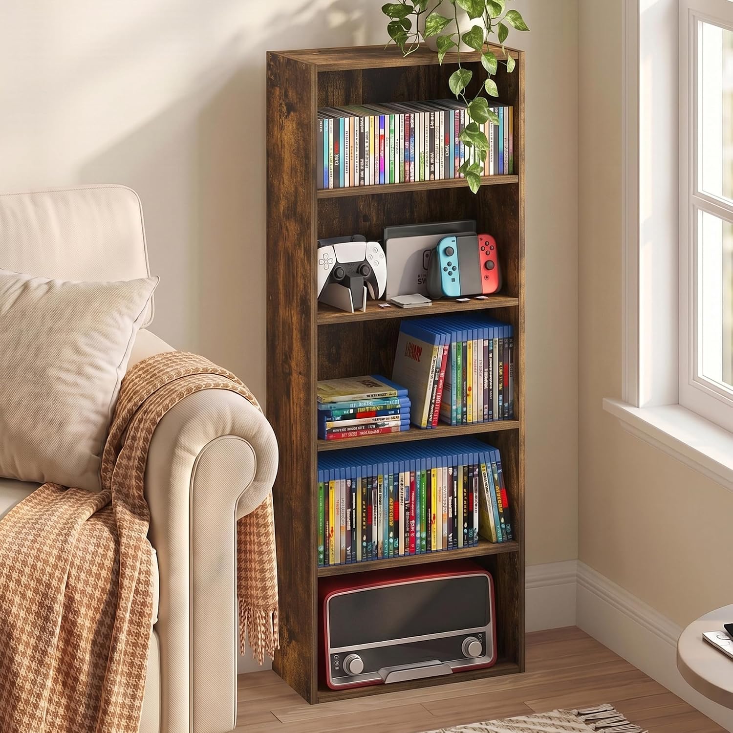 Detalle de Furinno DVD Shelf, 5-Tier