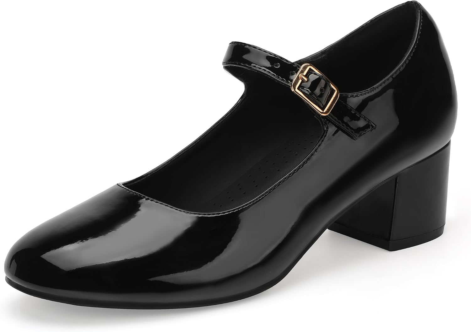 Detalle de IDIFU Women's Mary Jane Pumps with 1.9-Inch Block Heel and Ankle Strap