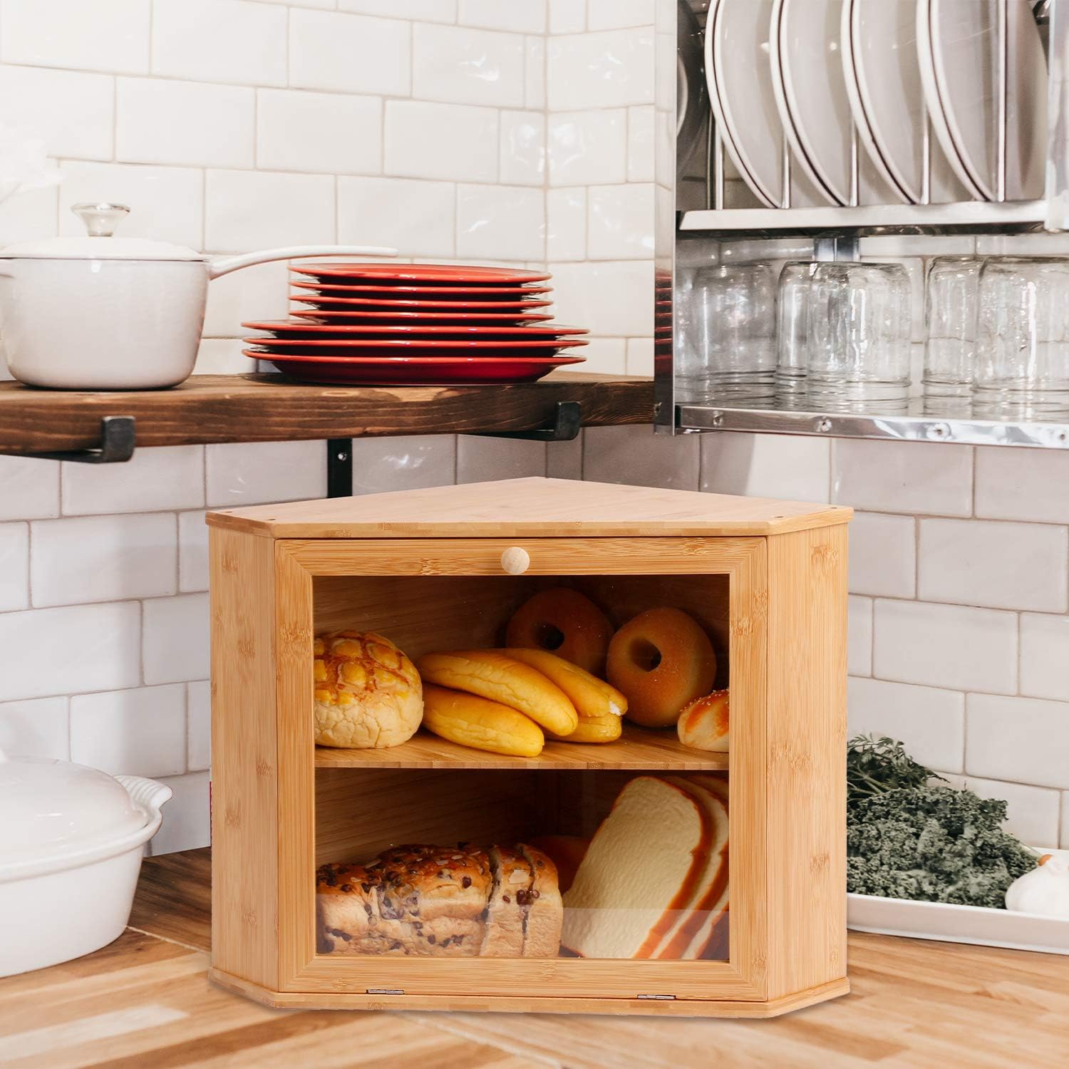 Detalle 2 de Leader Accessories Bambus Brotkasten 32x32x34 cm