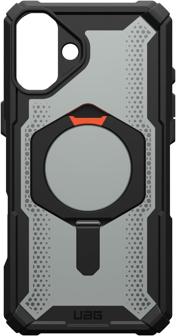 Detalle 2 de URBAN ARMOR GEAR PLASMA XTE iPhone 16 Plusケース MagSafe対応・一体型スタンド付き ブラック/オレンジ UAG-IPH24LB-TXM-B/O