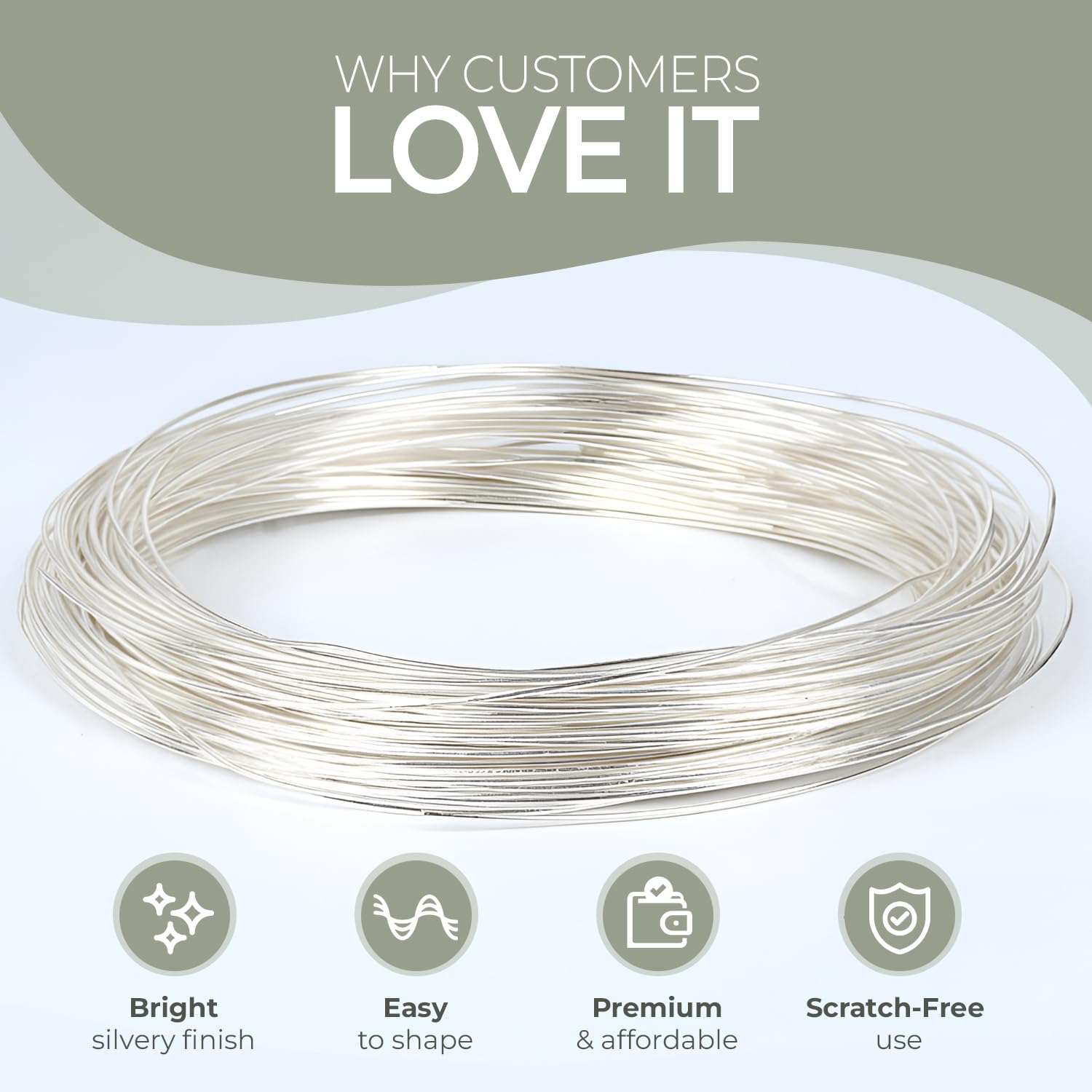 Thumbnail 3 de The Bead Shop 1mm Silver Plated Craft Wire 4m