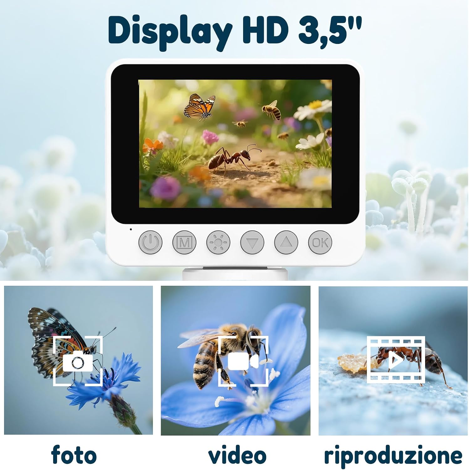 Thumbnail 6 de Charmline microscopio digitale 3 in 1 per bambini: osservazioni da tavolo o in viaggio, fino a 1000x