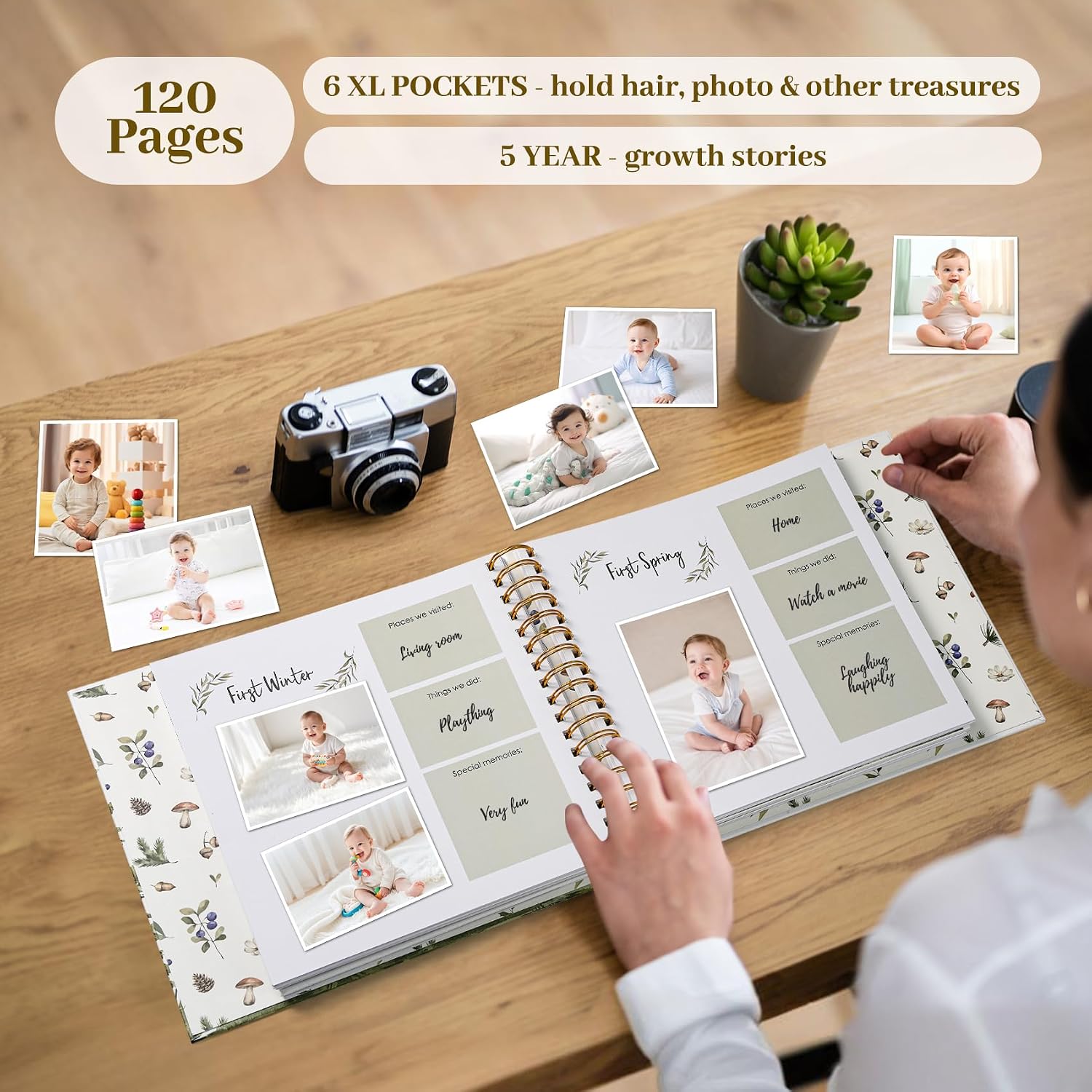 Thumbnail 5 de CHEERLUXE ATTZ-000522 Baby Memory Book, 120 Pages, Woodland Animals