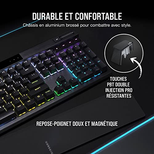 Detalle de Corsair K70 RGB PRO Clavier Gaming Mécanique Filaires – Cherry MX Red, AZERTY FR