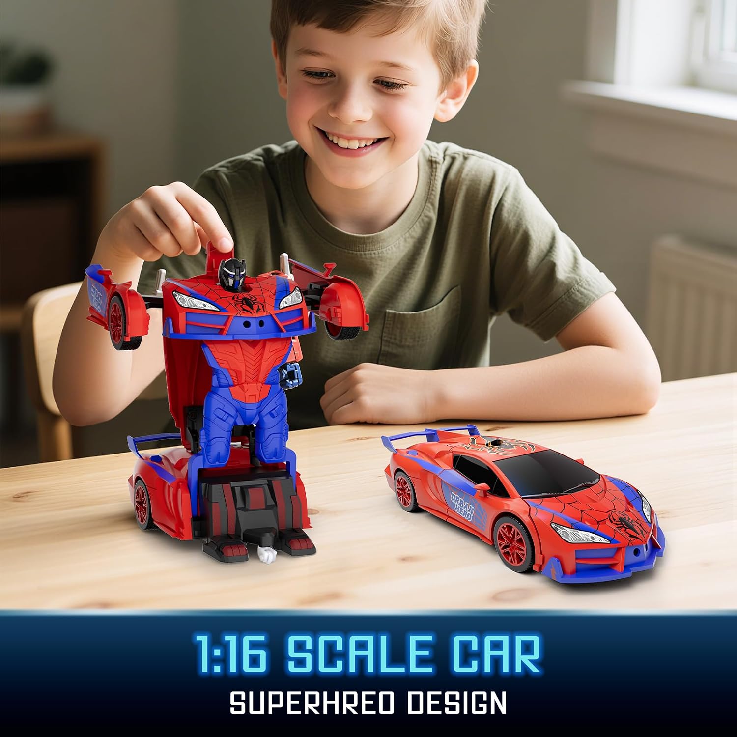 Thumbnail 4 de Qumcou Spider Toys: One-Button Transforming Spider Hero RC Car