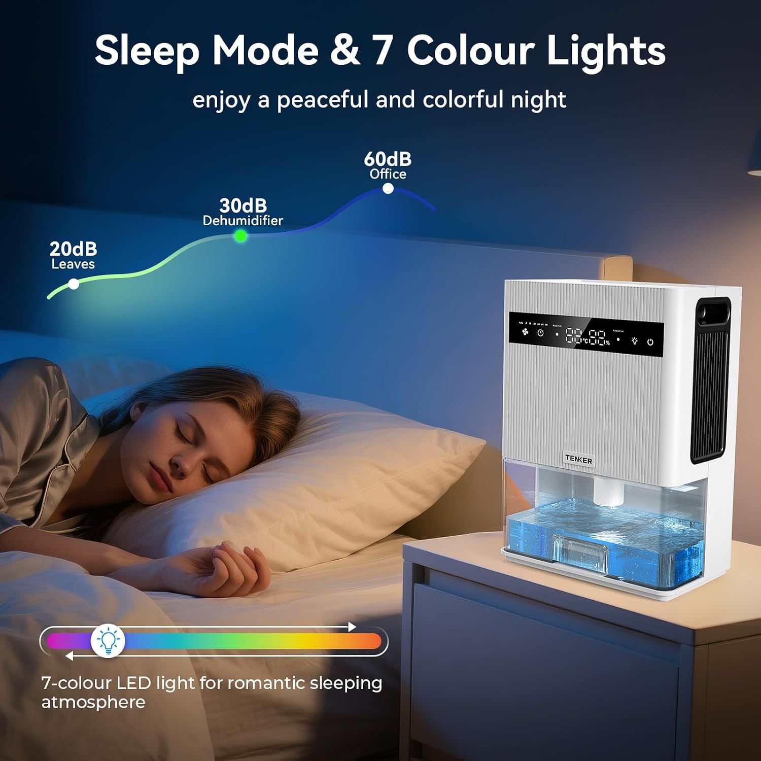 Detalle de Tenker Dehumidifier 3L with Digital Display