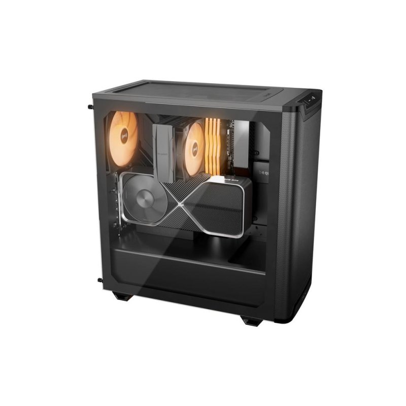 Detalle de Be quiet! Pure Base 501 LX Black: caja ATX RGB con vidrio templado