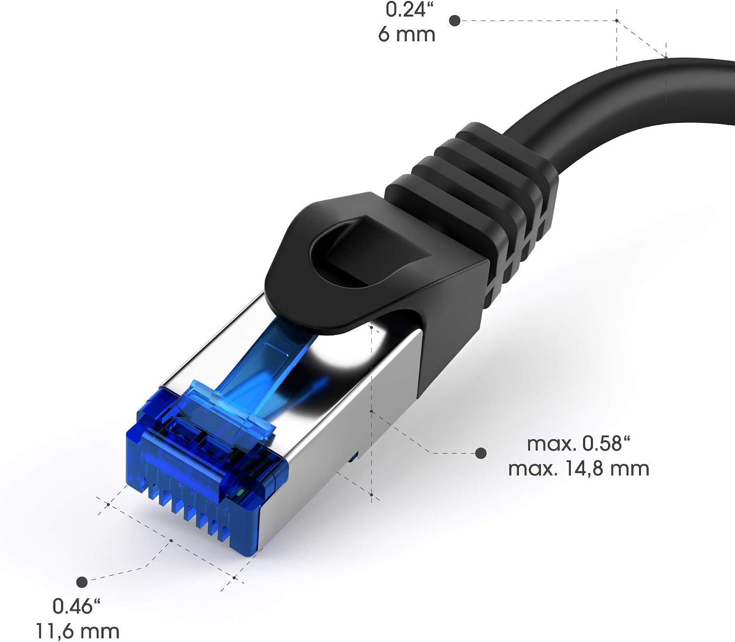 Thumbnail 1 de KabelDirekt 10Gbps Ethernet & LAN Network Cable (RJ45) – 10m, black/silver