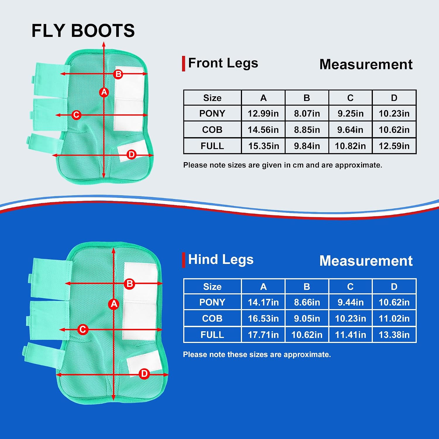 Thumbnail 5 de Gallopoff Horse Fly Boots Set of 4 – Breathable Mesh Leg Guards for Fly Protection