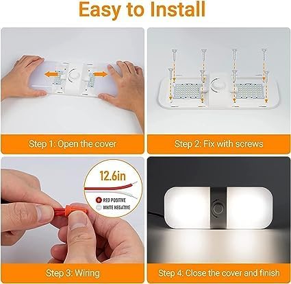 Detalle 2 de KONPWAY A-1 12V LED RV Lights, Dimmable, 3 Colour Temperatures, 10W