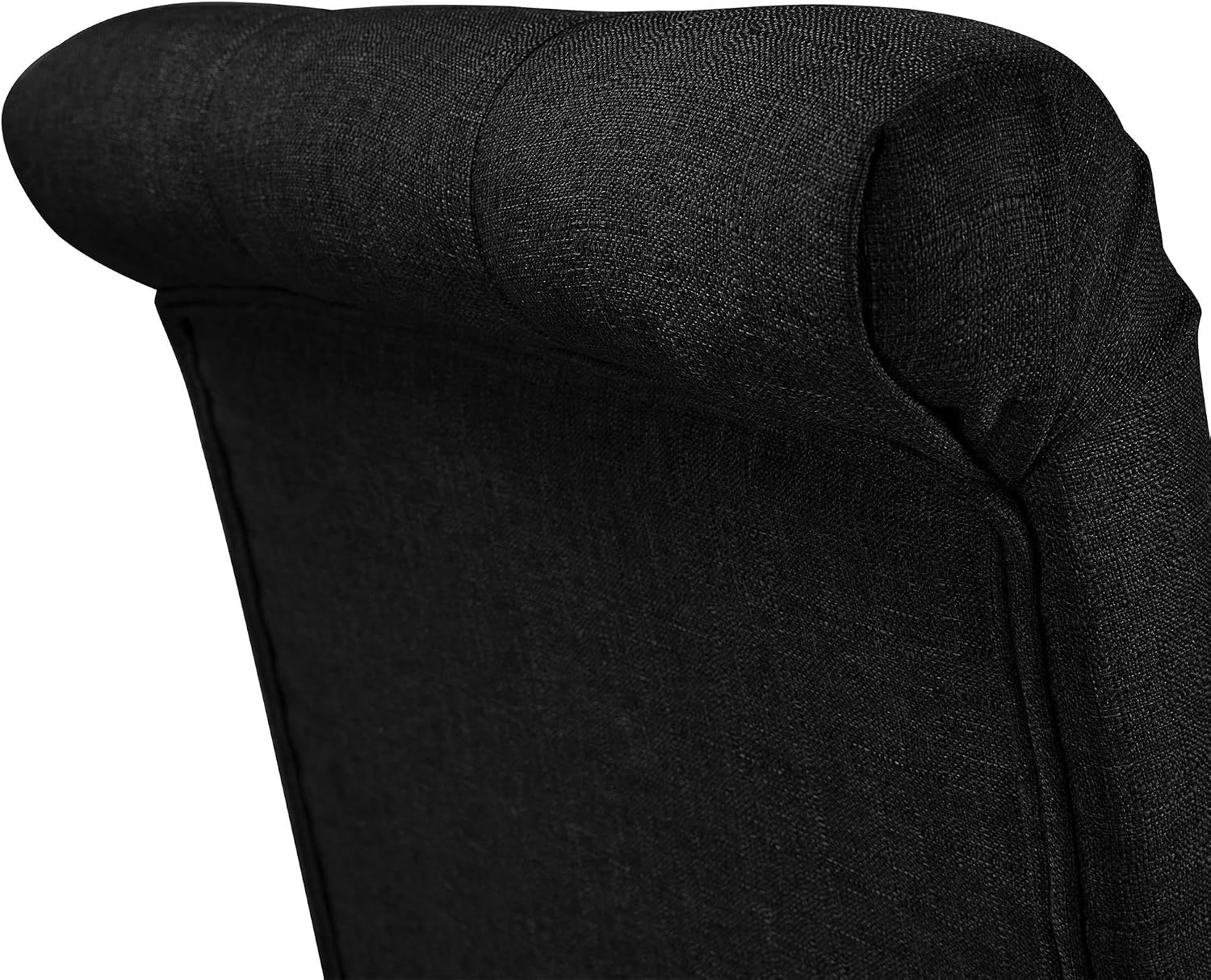 Thumbnail 6 de Yaheetech Set 4 Sedie Imbottite per Sala da Pranzo in Tessuto Nero con Piedi in Legno Massello