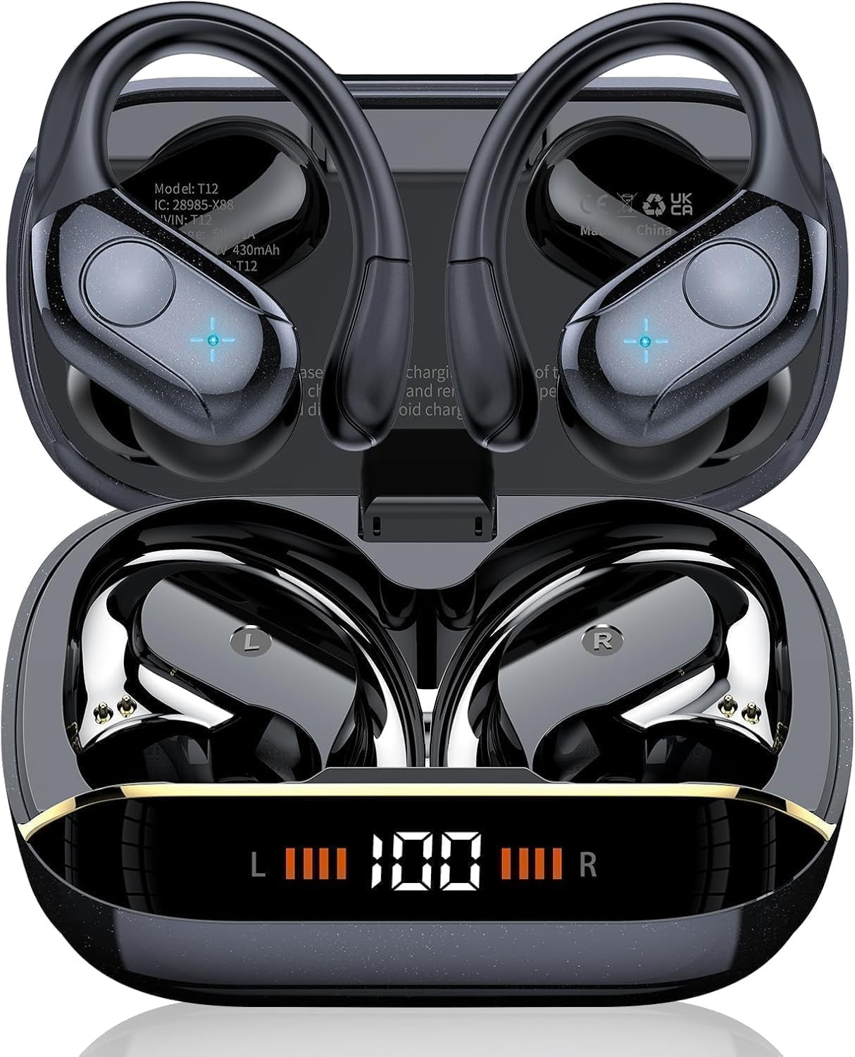 Detalle de Qecnato sports earbuds with Bluetooth 5.4