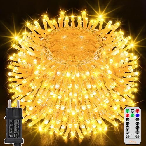Detalle de Ollny Außen-Lichterkette 40/80 m – 400 LED, IP44, dimmbar, 8 Modi, Timer