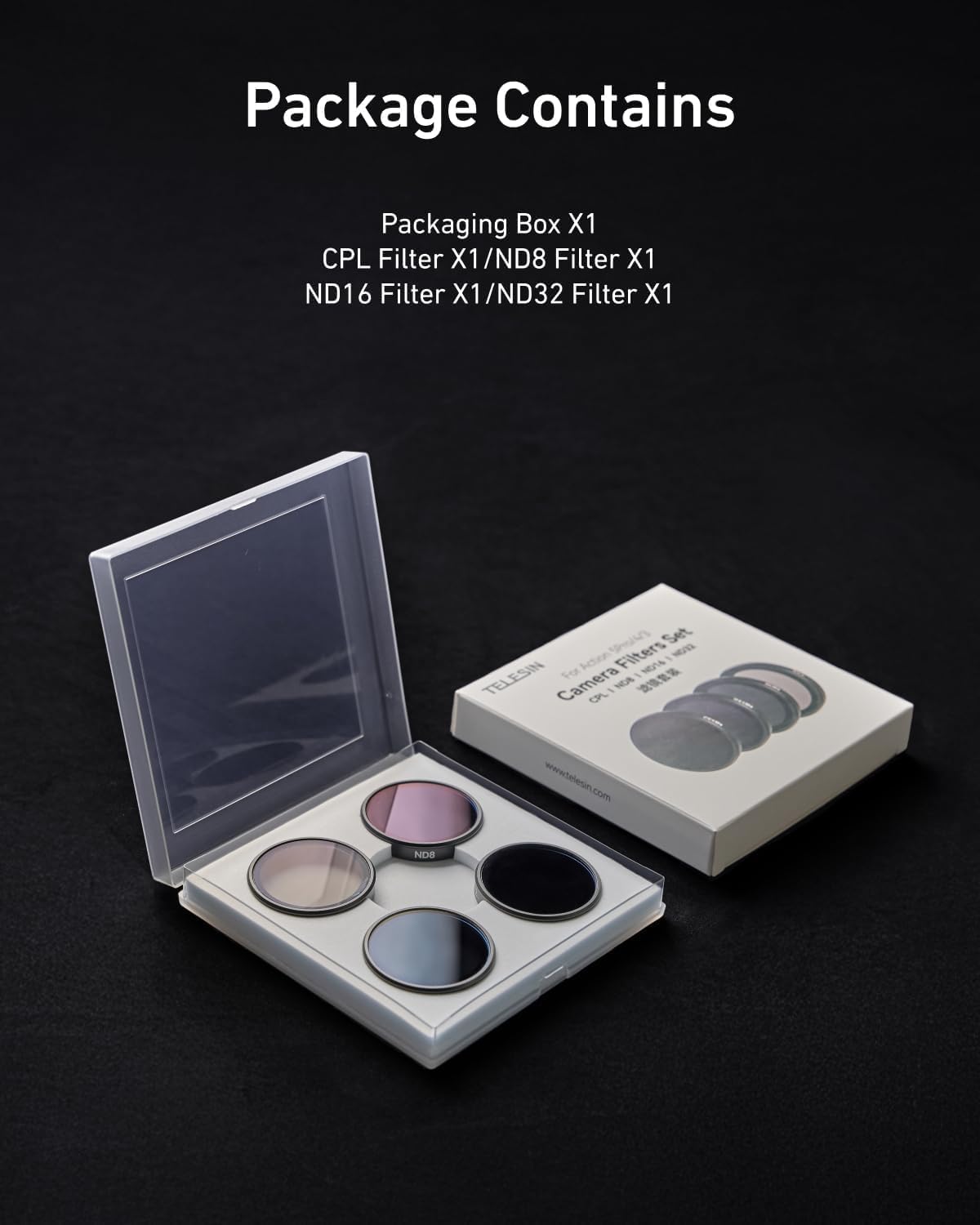 Thumbnail 5 de TELESIN Kamera Lens Filter Set für DJI Osmo Action 5 Pro 4er-Pack