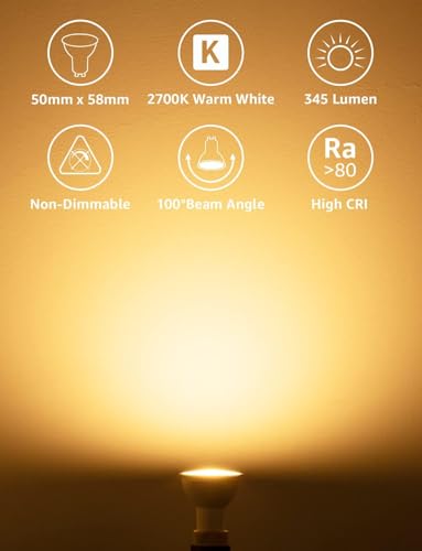 Detalle 2 de Lighting EVER Lepro GU10LED Warmweiß Lampen 4,5 W, 345 lm, 10 Stück – Nicht dimmbar