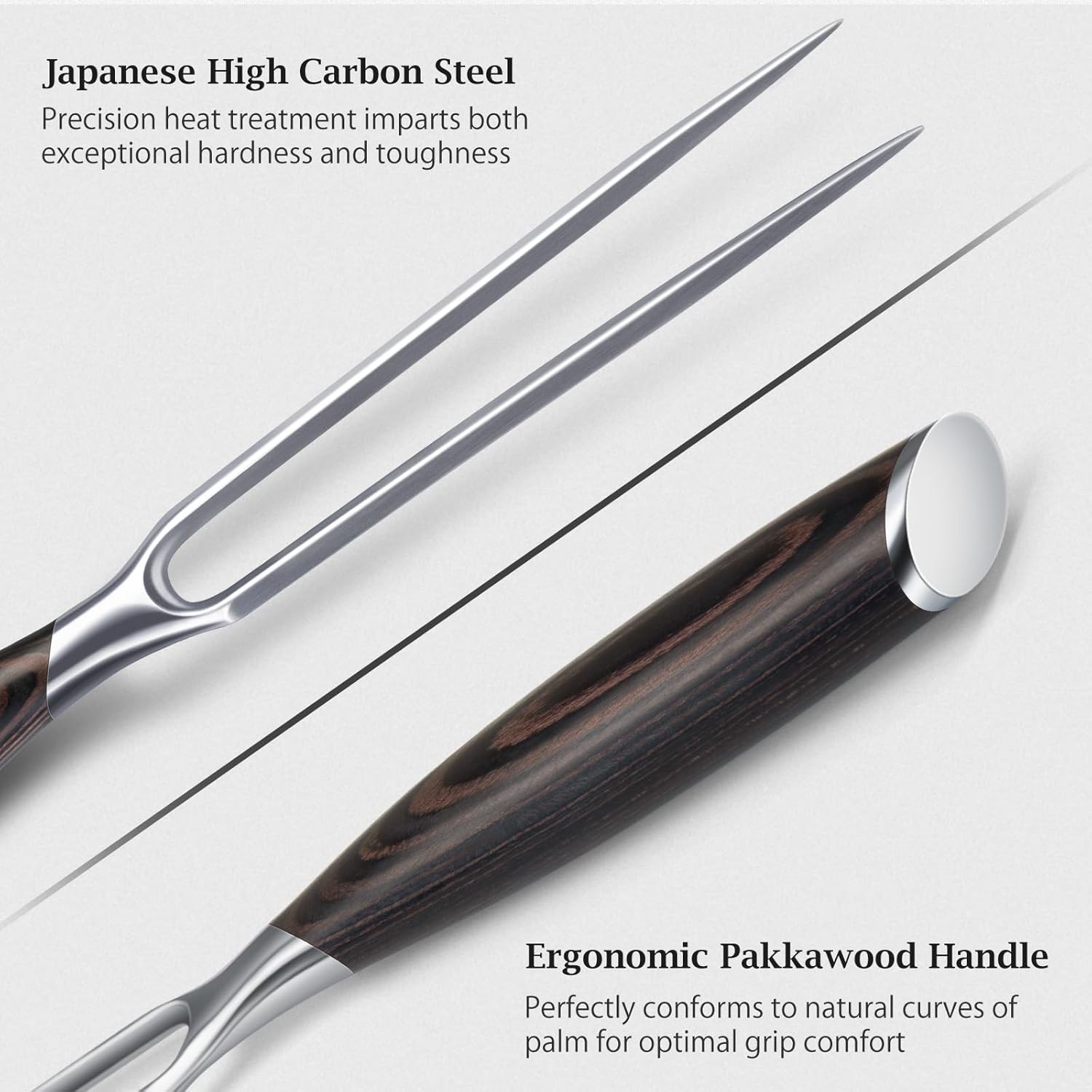 Detalle 2 de HOSHANHO 7-Inch Meat Fork — Razor-Sharp Double-Prong Carving Fork for Meat