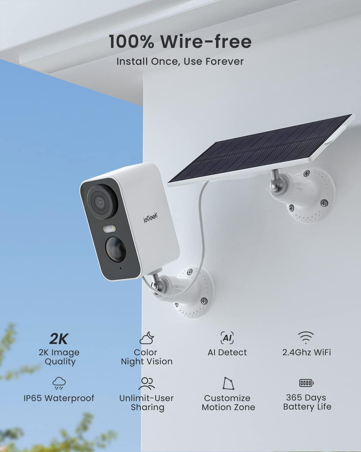 Detalle de ieGeek Solar Security Camera