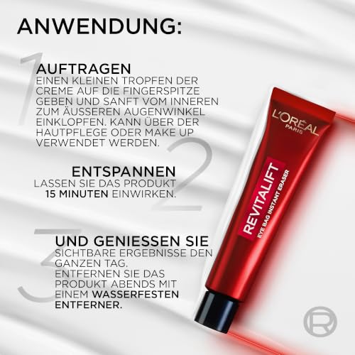 Detalle de L'Oréal Paris Anti-Tränensack Sofort Lifting – Revitalift Laser: Sofortige Straffung für Augenpartie (15 ml)