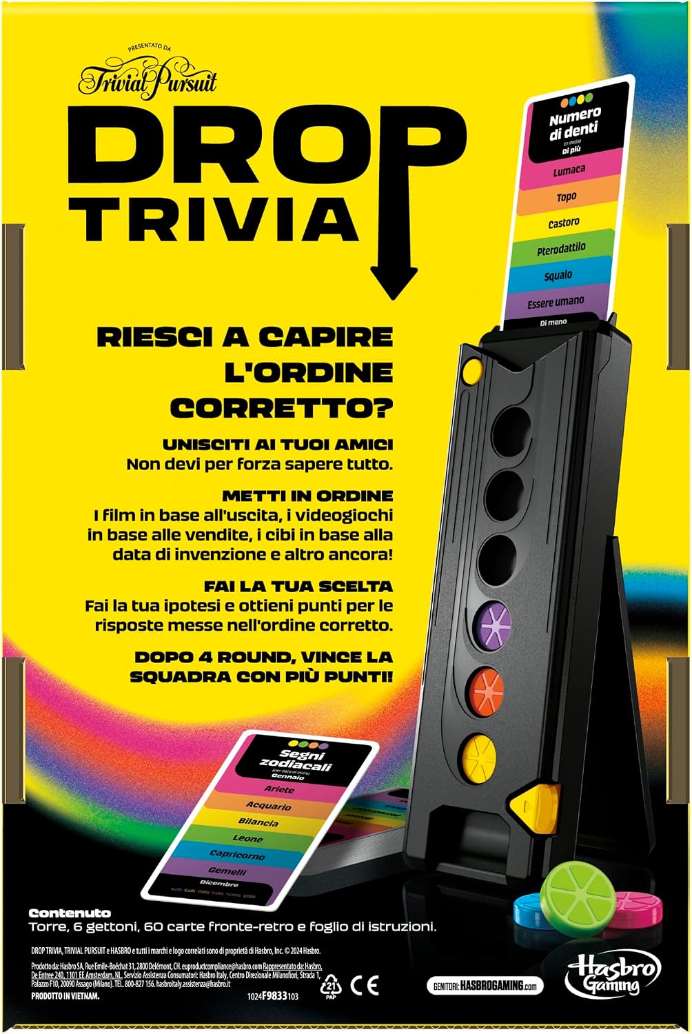 Detalle 2 de Drop Trivia gioco di società elettronico — versione italiana 🎲