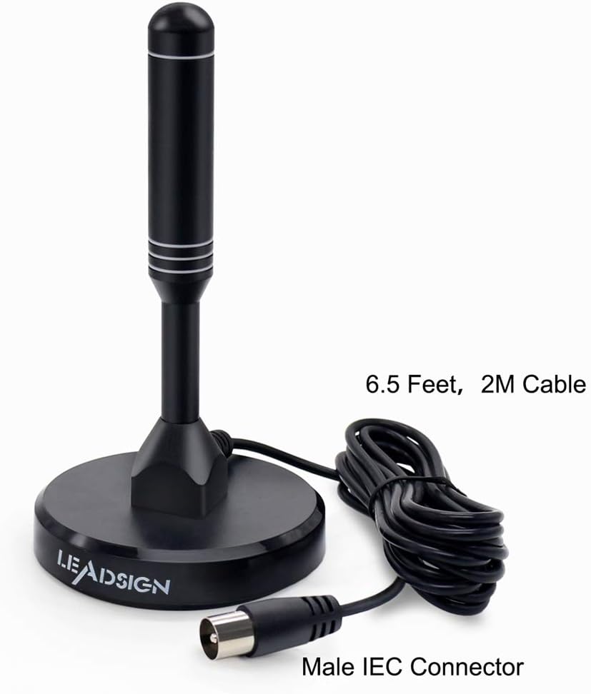 Thumbnail 2 de LEADSIGN 2026 Upgraded Indoor TV Aerial (High Gain Freeview HD, 300+ miles) with Magnetic Base and 6.6ft Coax Cable