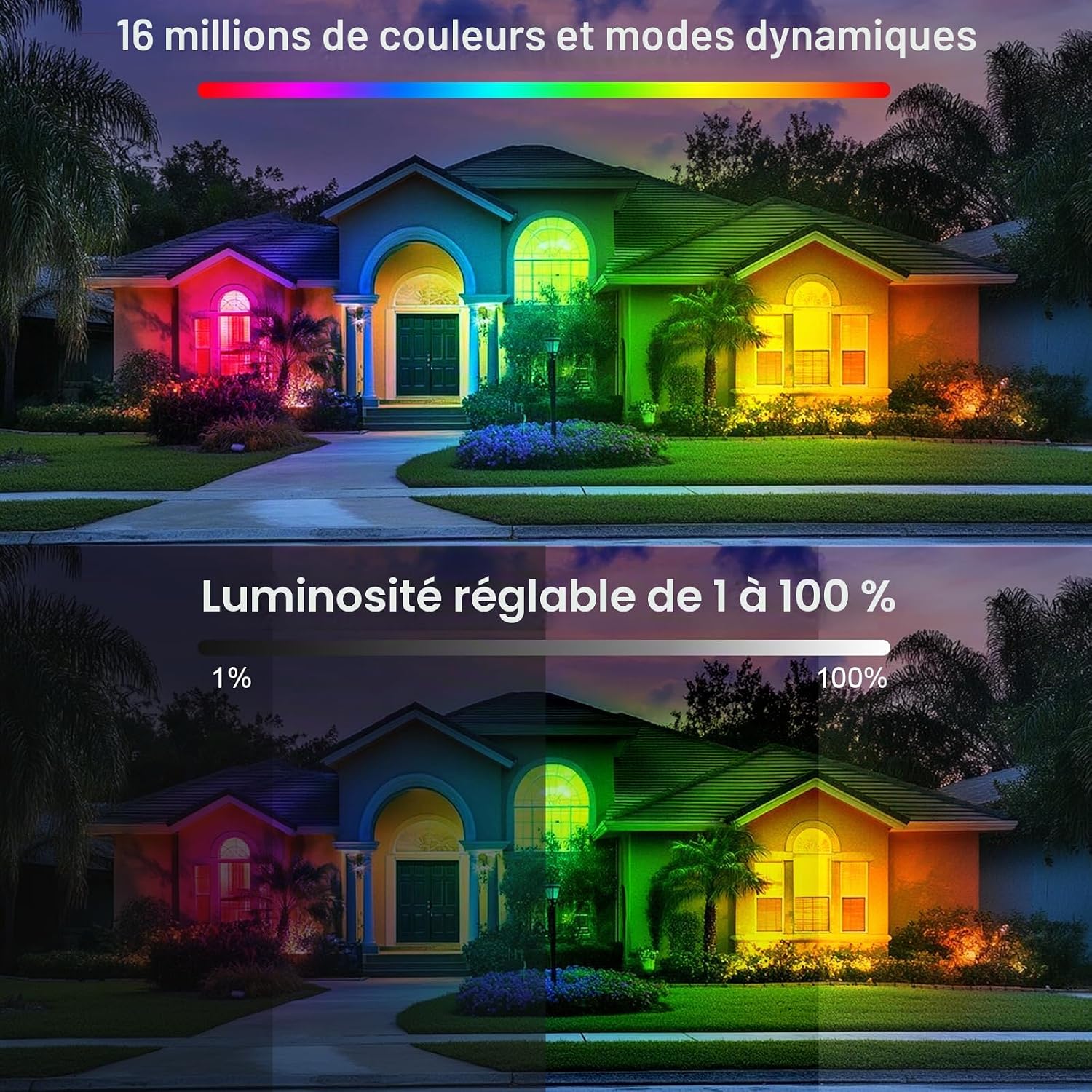 Detalle 2 de Indmird CHX-FL-C-50W RGB-buitenschijnwerper van 50 W met appbediening