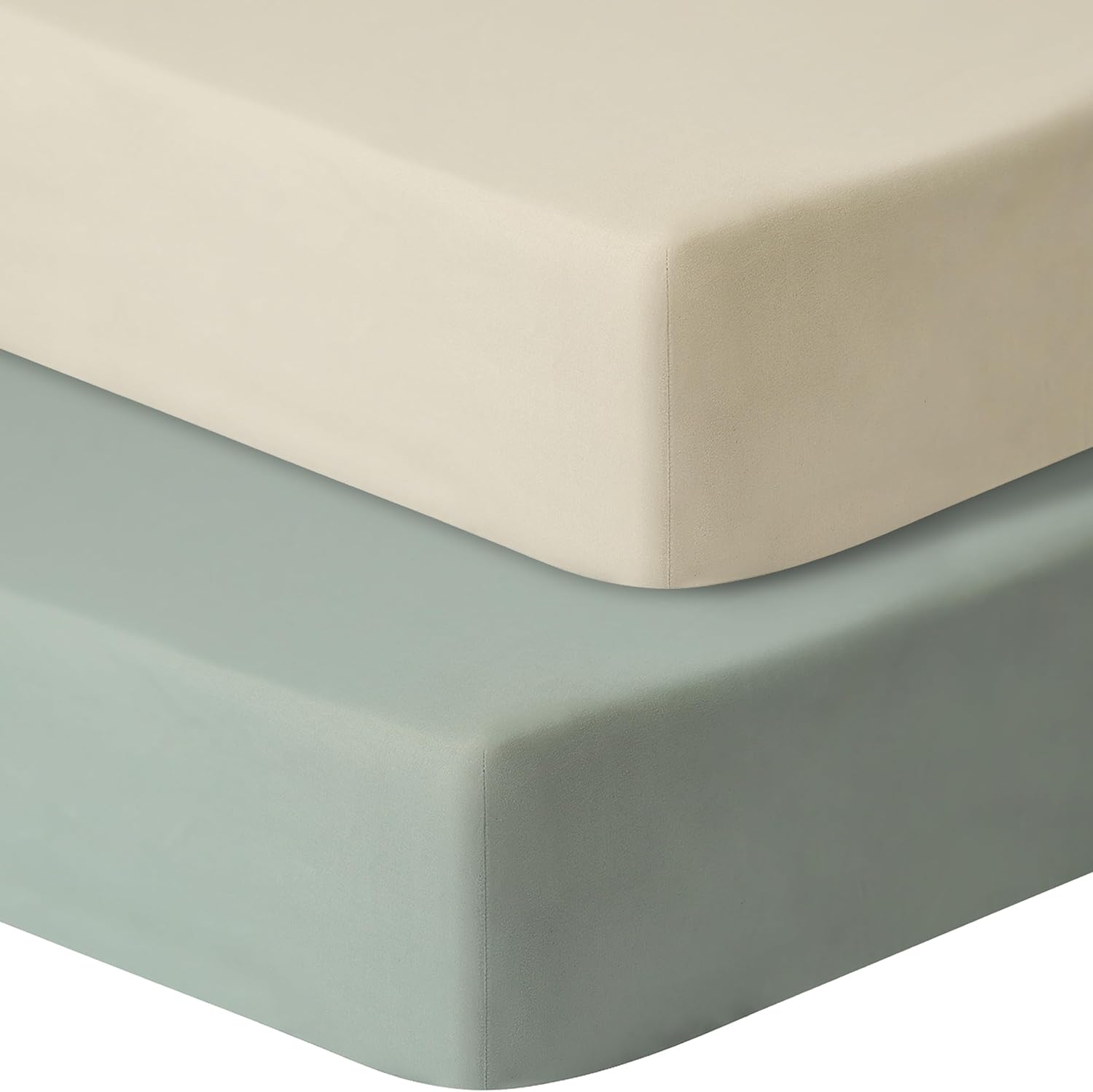 Detalle de GUNTAIL LQO6 Fitted Crib Sheets, 2-Pack Microfiber, Brown & Green