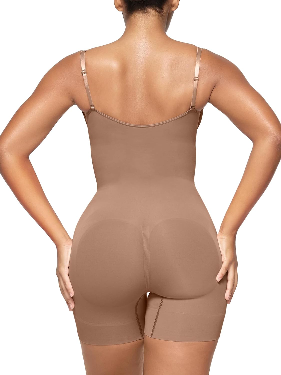Detalle 2 de SHAPERX Open-Bust Mid-Thigh Shapewear Bodysuit for Women, Seamless Tummy Control