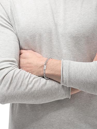 Detalle de BOSS Jewelry Gliederarmband Herren CHAIN LINK – Edelstahl, zwei Größen, magnetischer Verschluss