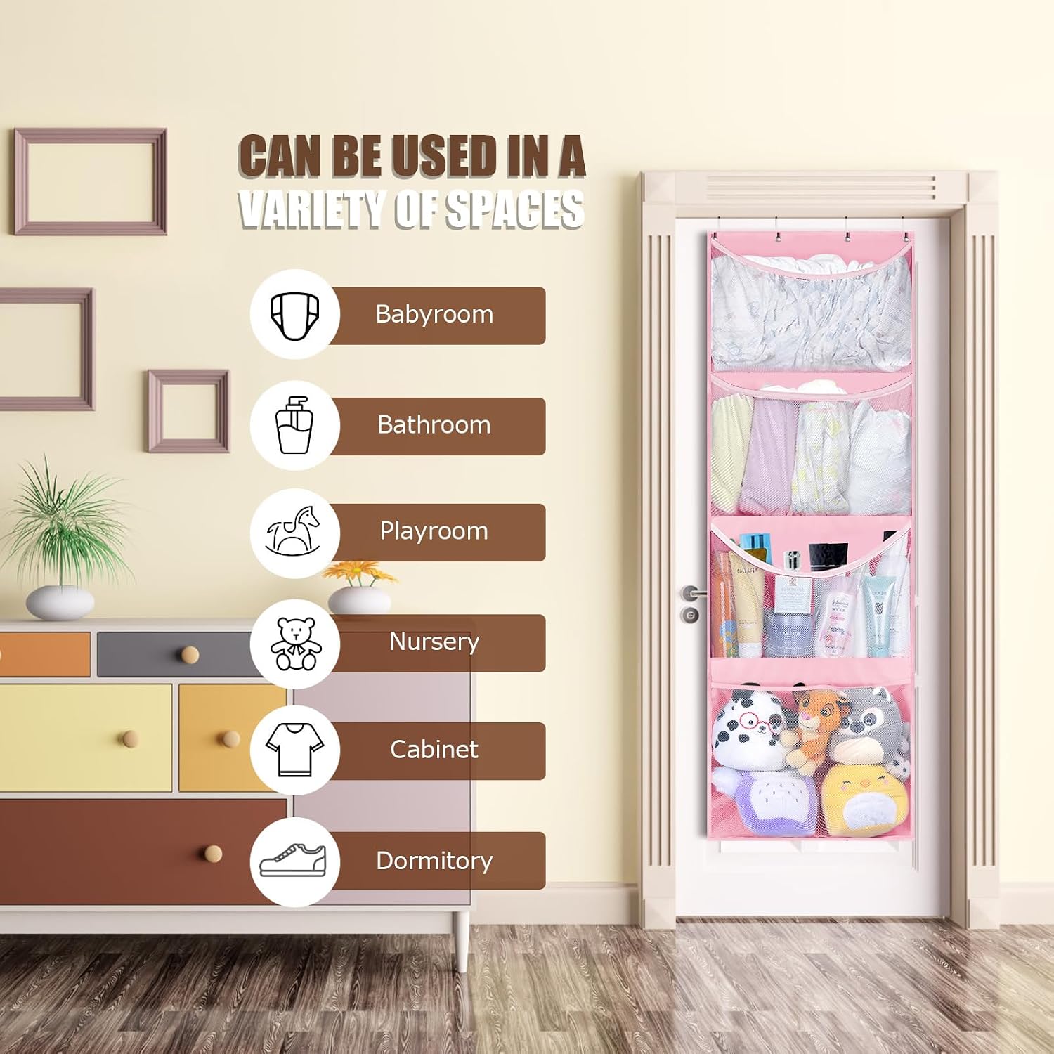 Detalle de Organizzatore Per Portaoggetti Per Animali Di Peluche: Organizer A Rete da Appendere per Camerette e Bagno