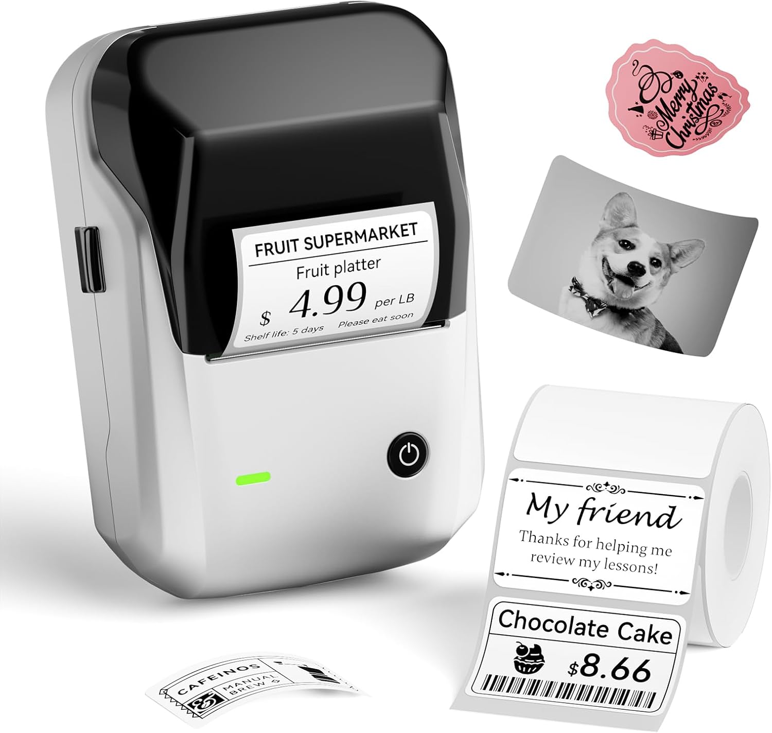 Detalle de NIIMBOT B1 SilverB1-0625-ZF 2-Inch Thermal Label Maker, Bluetooth