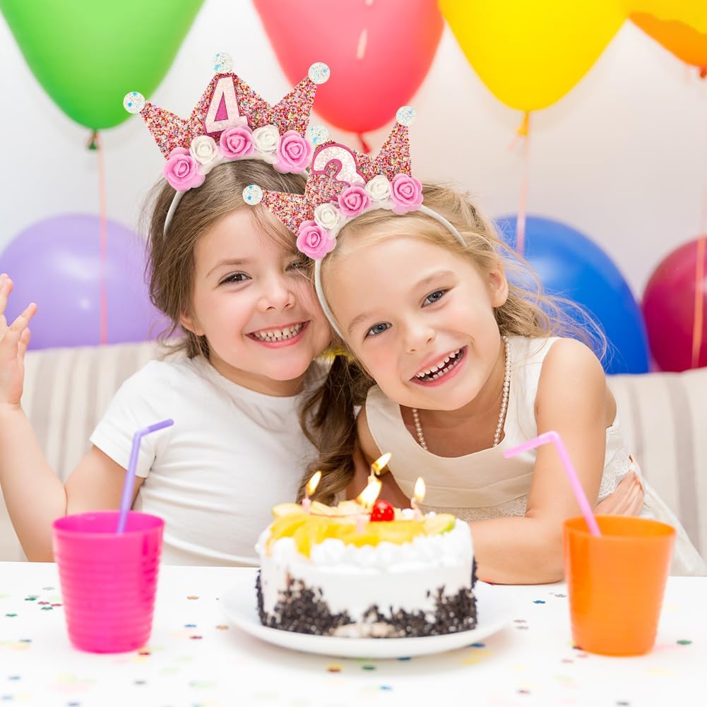 Detalle 2 de Alaoo korona urodzinowa dla dziewczynki 3–6 lat z różami i cekinami