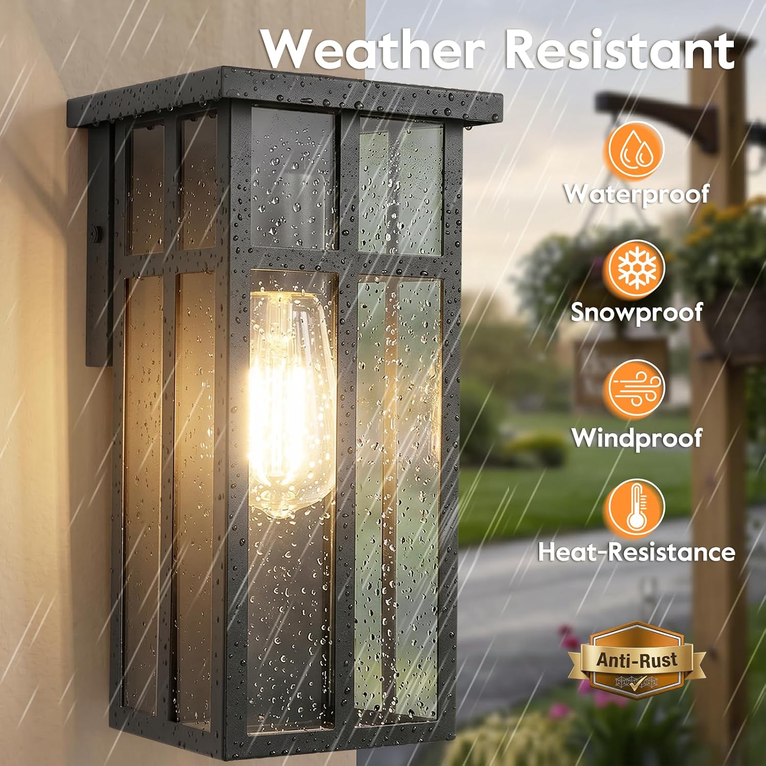 Detalle de BesLowe Outdoor Wall Light with E26 Socket