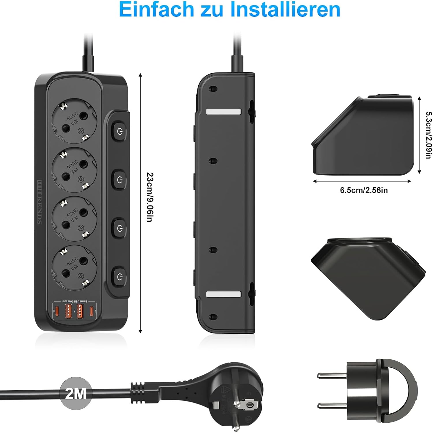 Thumbnail 6 de Ecksteckdose 8‑in‑1 mit 2 USB und 2 Type‑C 🔌